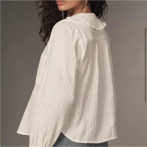 Anthropologie - The Keira Long Sleeve Blouse by Pilcro sz M - Picture 3 of 4